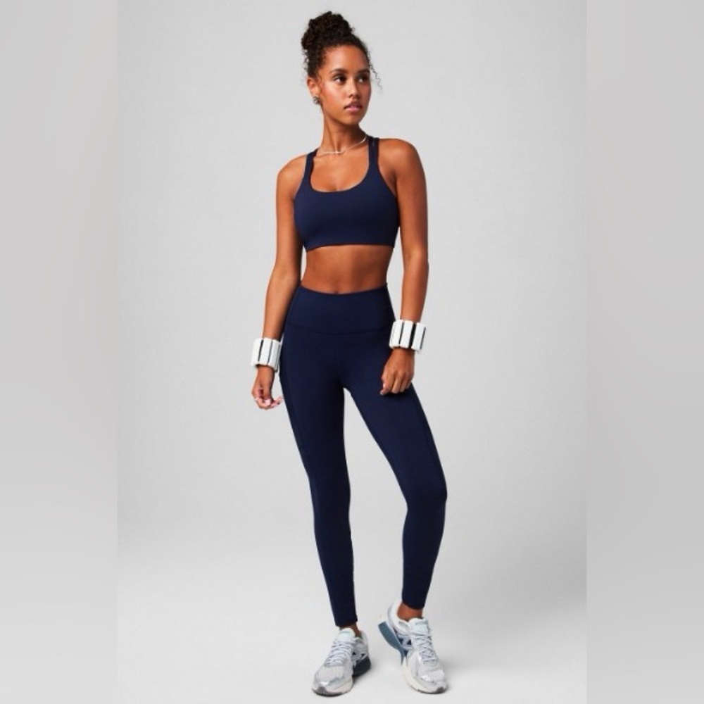 NWT- Fabletics On-The-Go PowerHold HW Legging -DEEP NAVY (27”inseam)